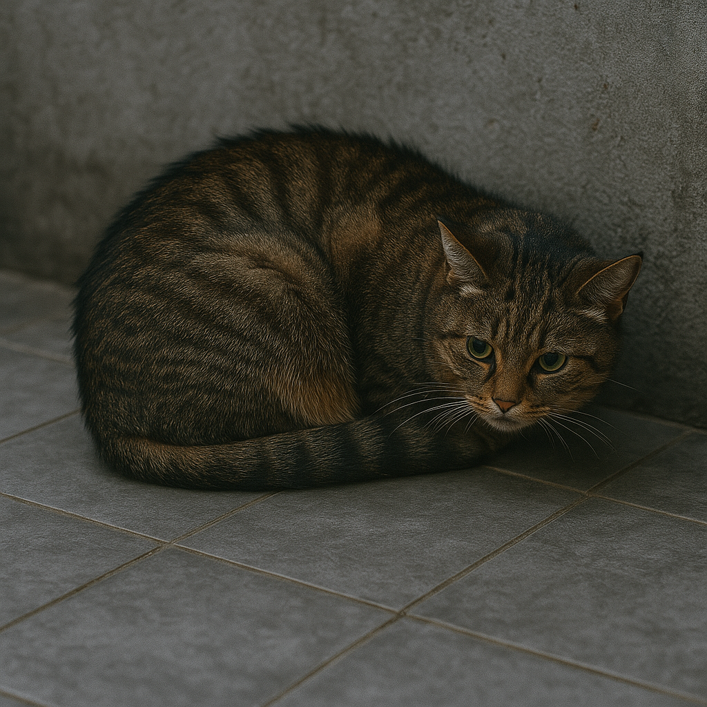 koshka-nervno-spit-klubkom