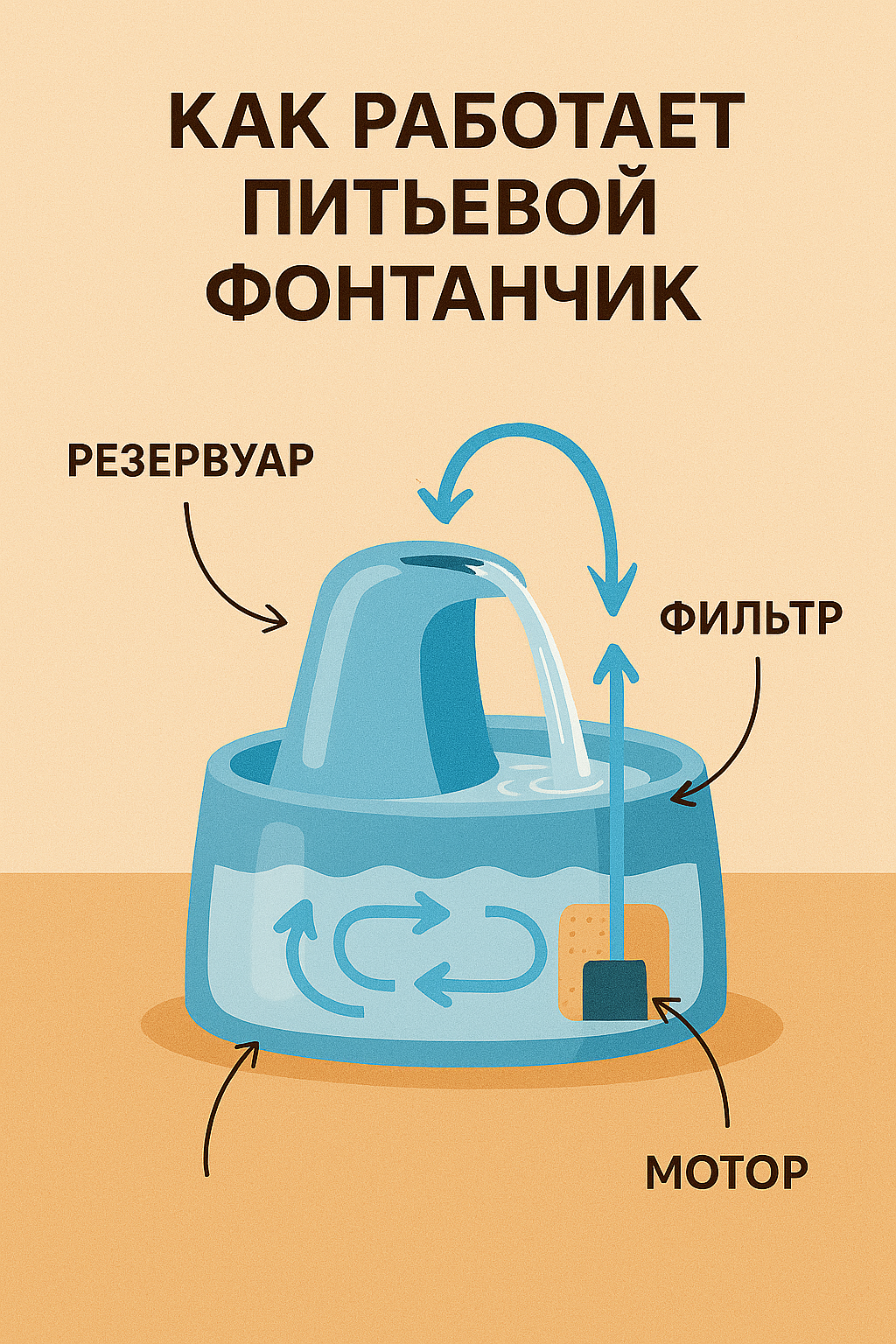 kak-rabotaet-pitjevoj-fontanchik-dlya-koshek-shema-princip-filtracii