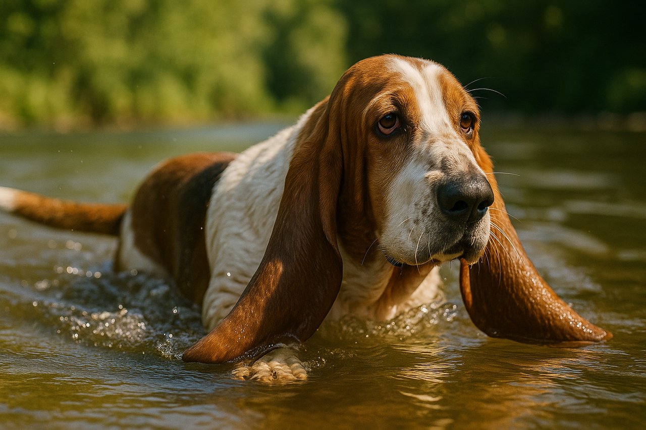 basset-haund-top-10-sobak-kotorye-plohо-plavayut