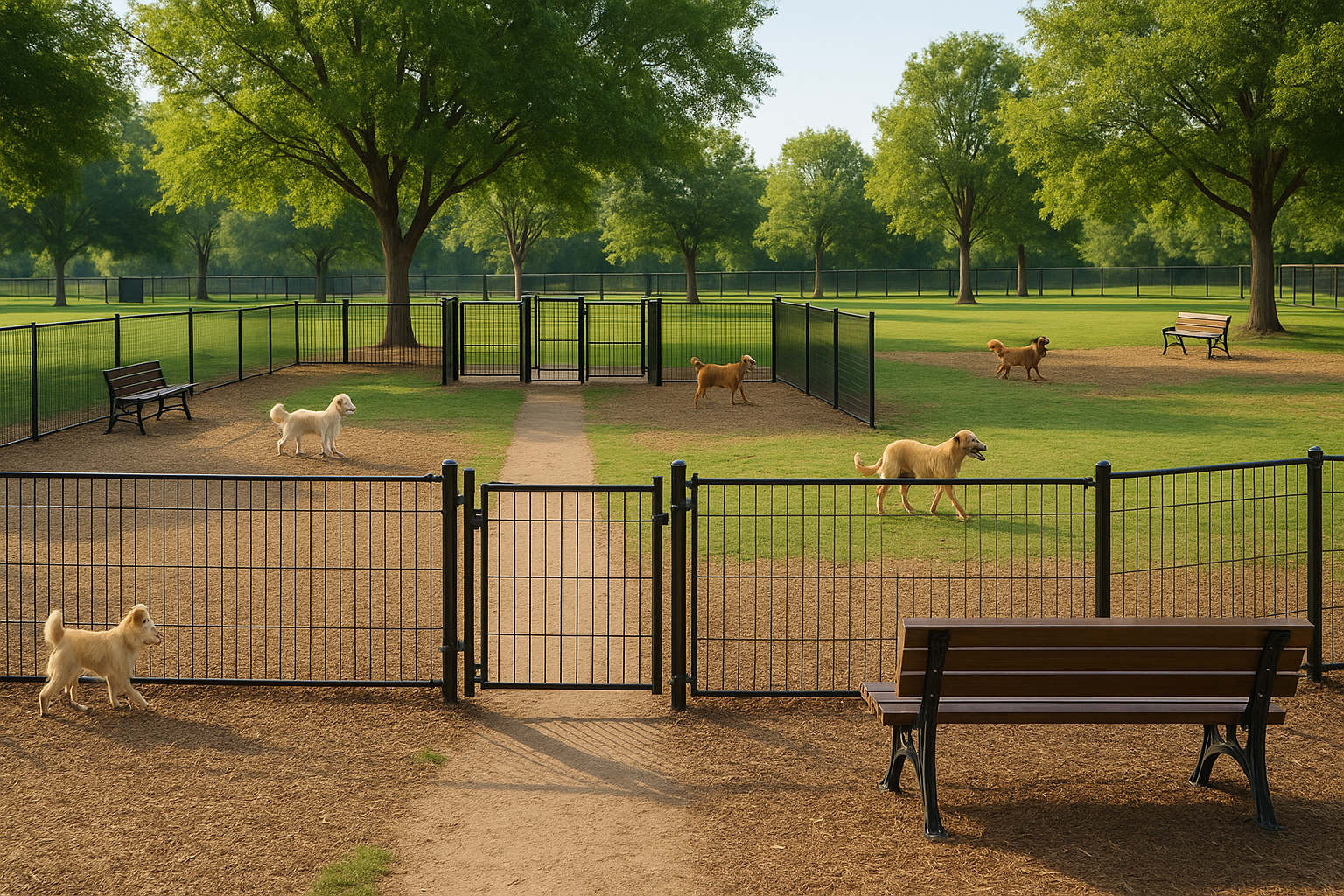 ploshchadka-dlya-vygula-sobak-normy-razmery-razdelenie-zon