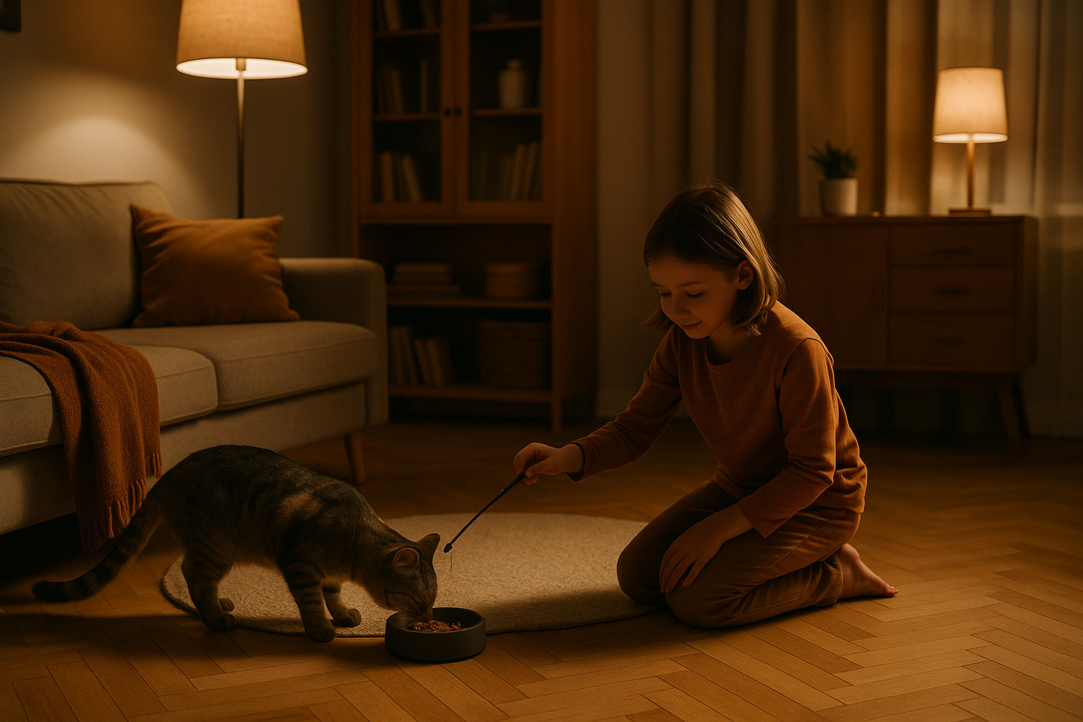 vechernyaya-rutina-igra-eda-son-koshka-spokoina