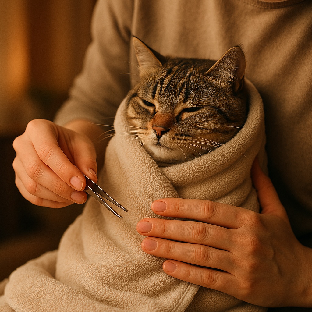 kak-derzhat-koshku-chtoby-vytashchit-kleshcha-bezopasno