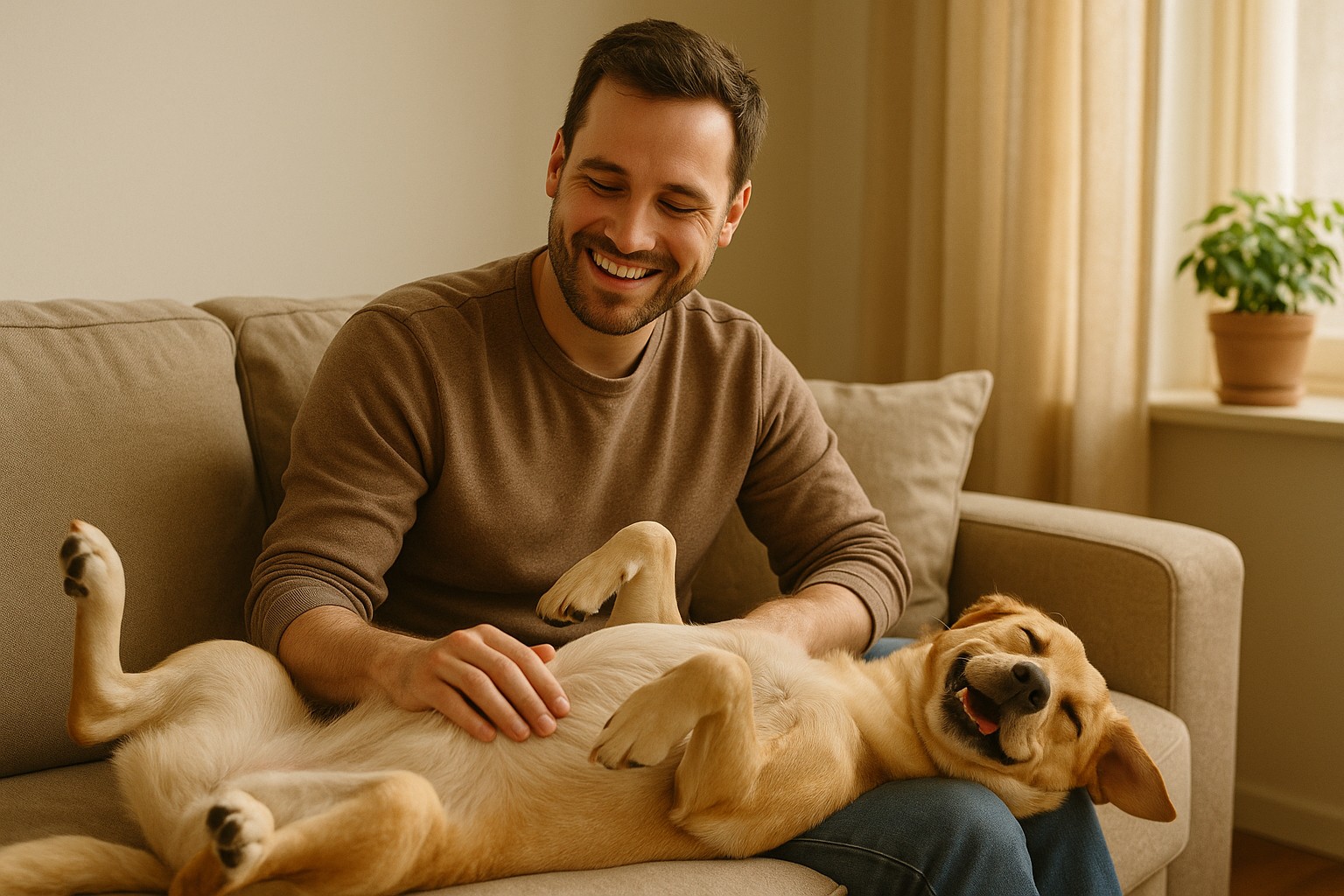 sobaka-spit-na-spine-pochemu-priznak-doveriya