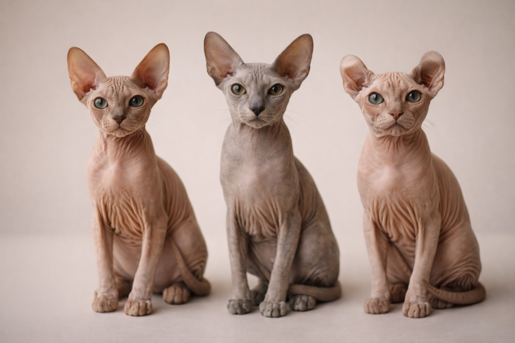 lysye-koshki-sravnenie-sfinks-peterbold-elf