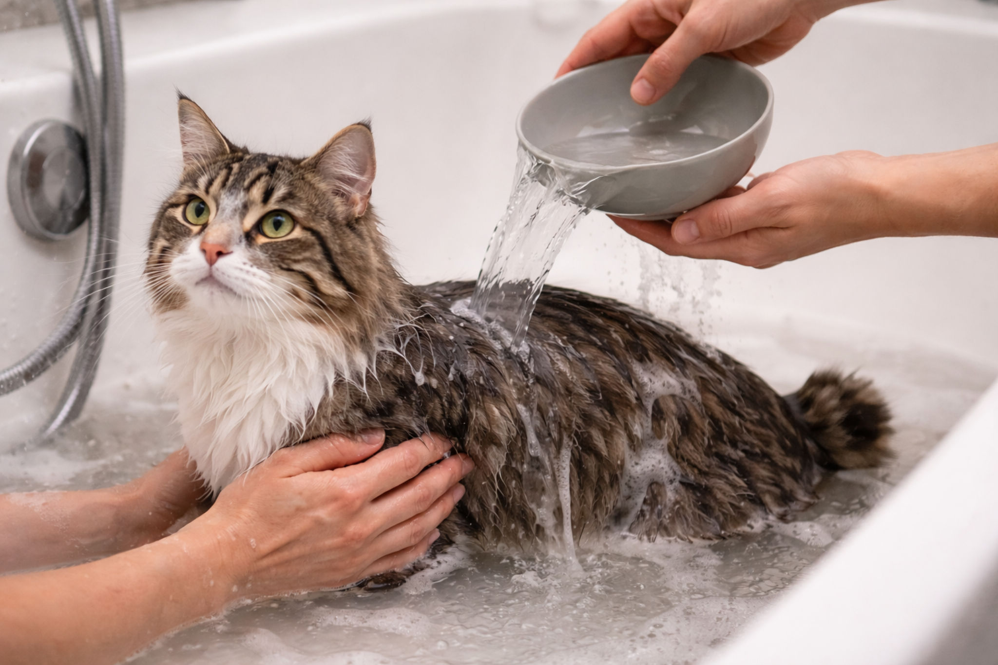 smyvanie-shampunya-u-koshki-pravilnaya-tehnika