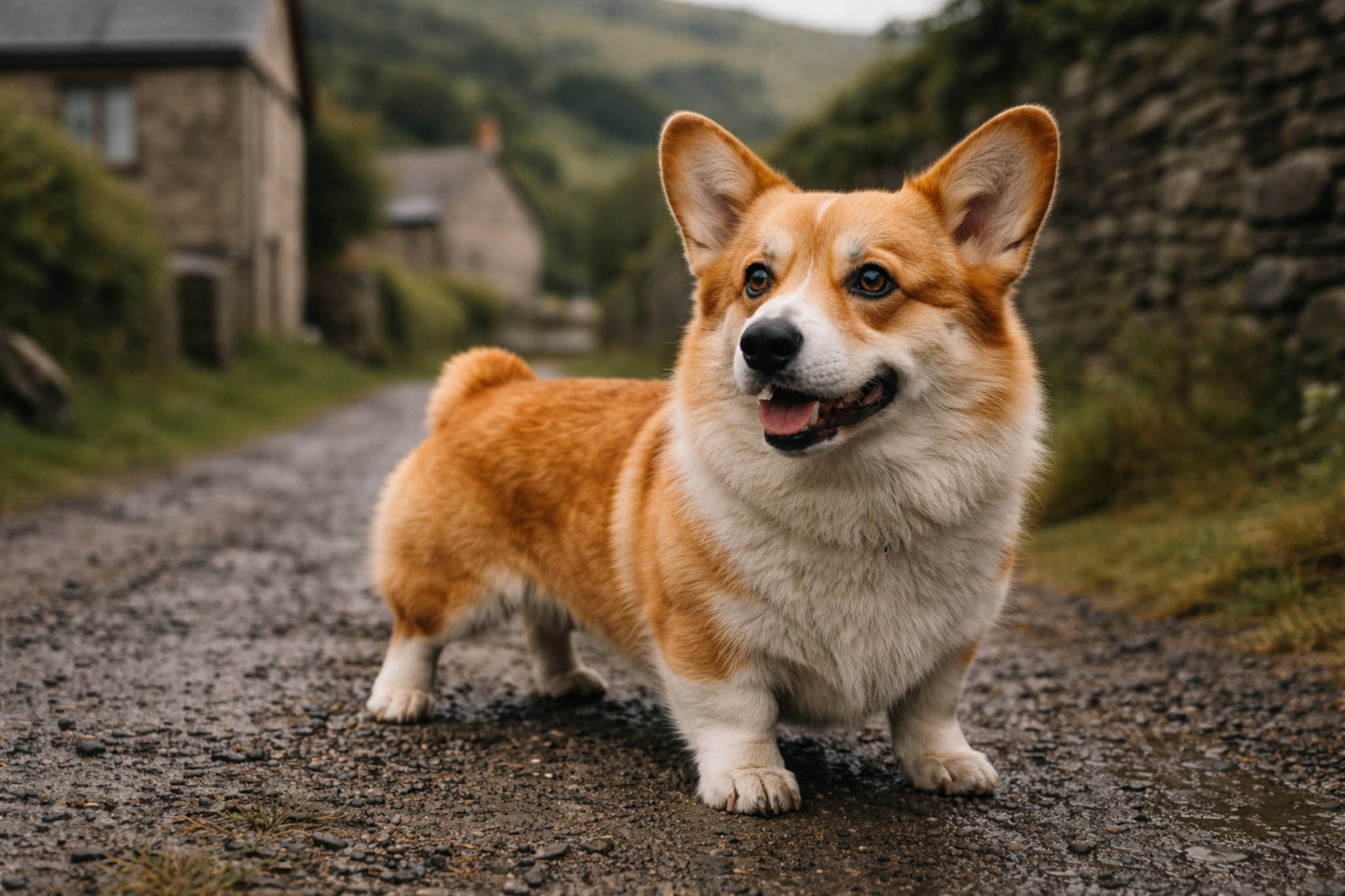 velsh-korgi-pembrok-ryzhii-bobteil-podpalyi-sobaka