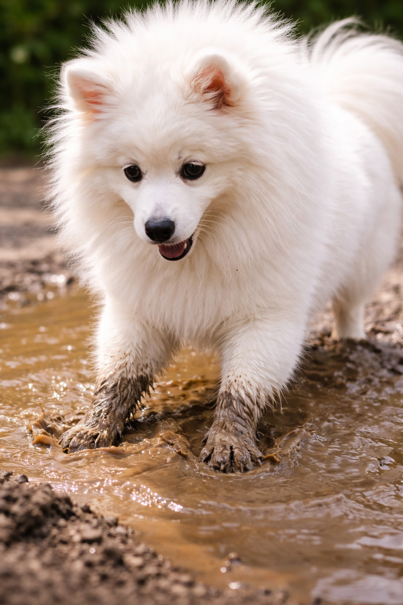 pushistaya-bolshaya-belaya-sobaka-posle-progulki-foto