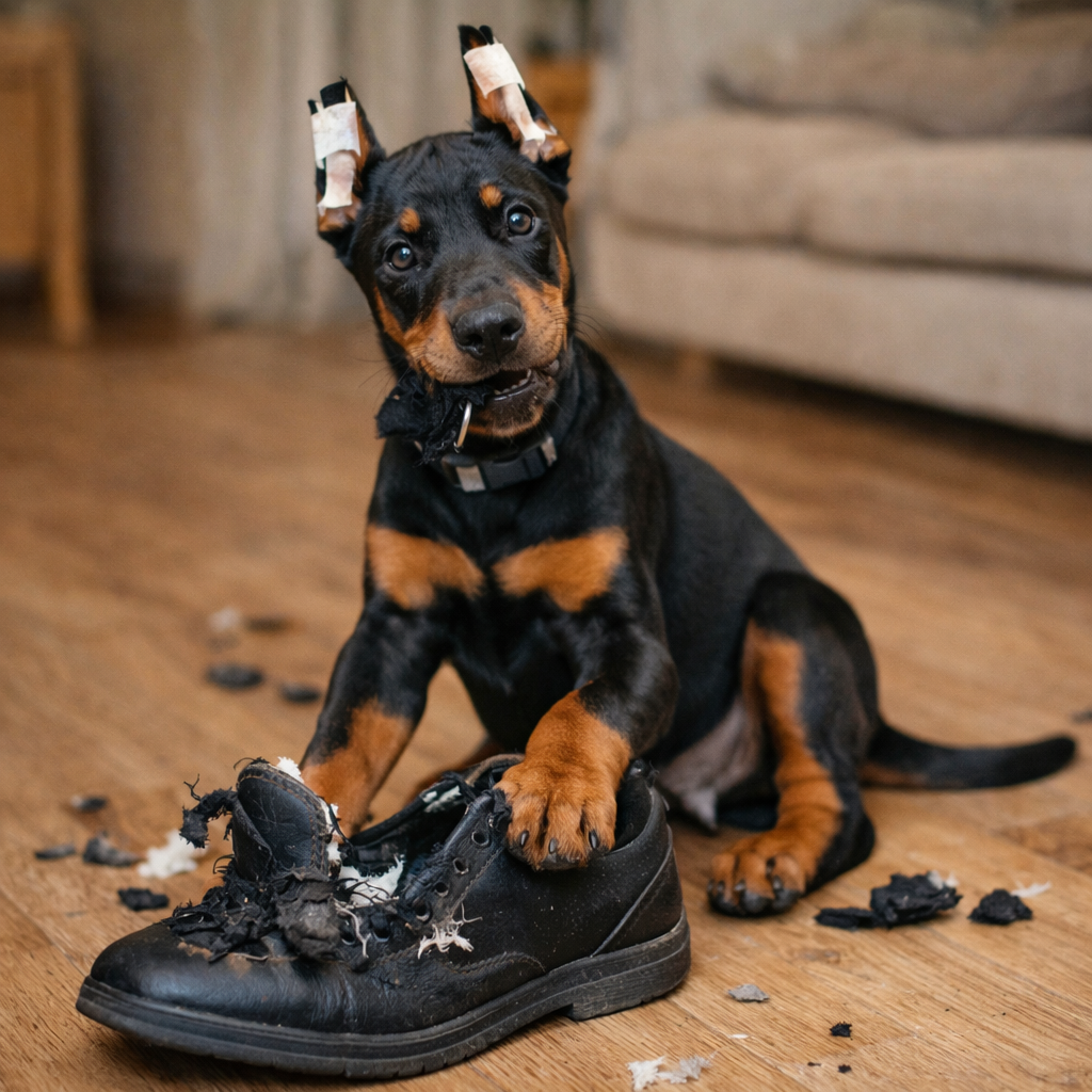 doberman-shchenok-obuv