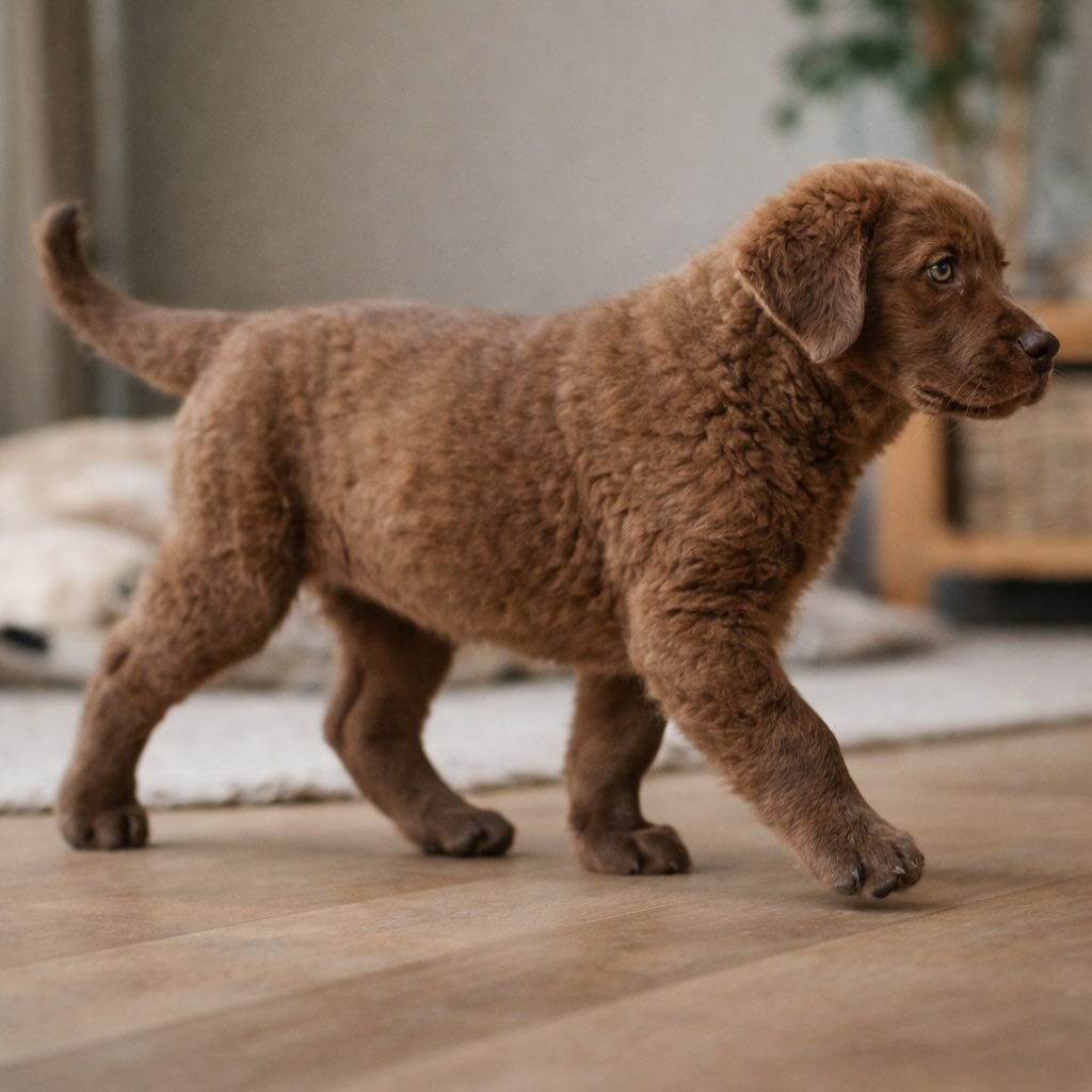 osmotr-shchenka-chesapik-bey-retrivera-lapy-i-dvizhenie