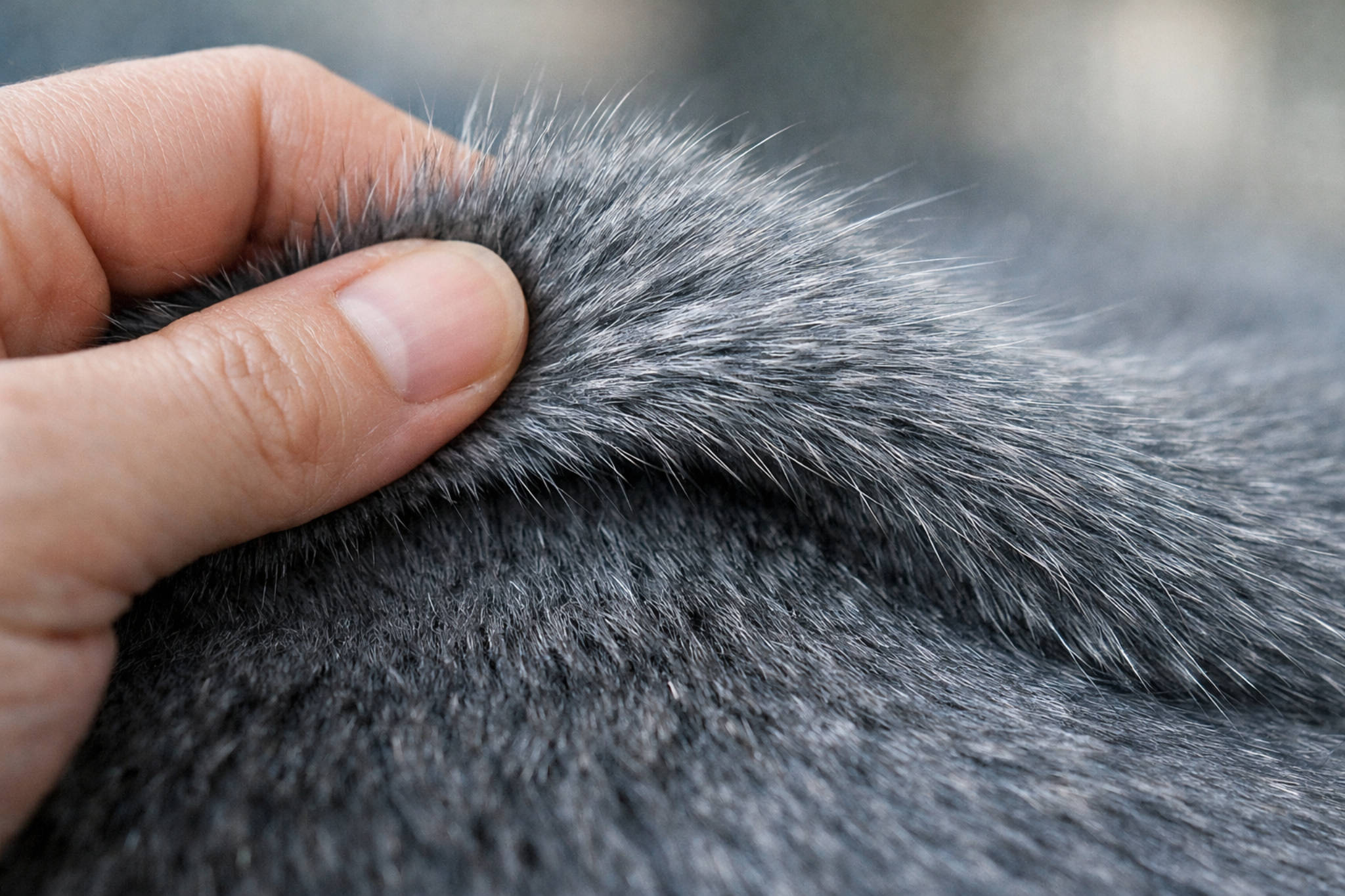 sherst-russkoy-goluboy-koshki-dvoynaya-struktura