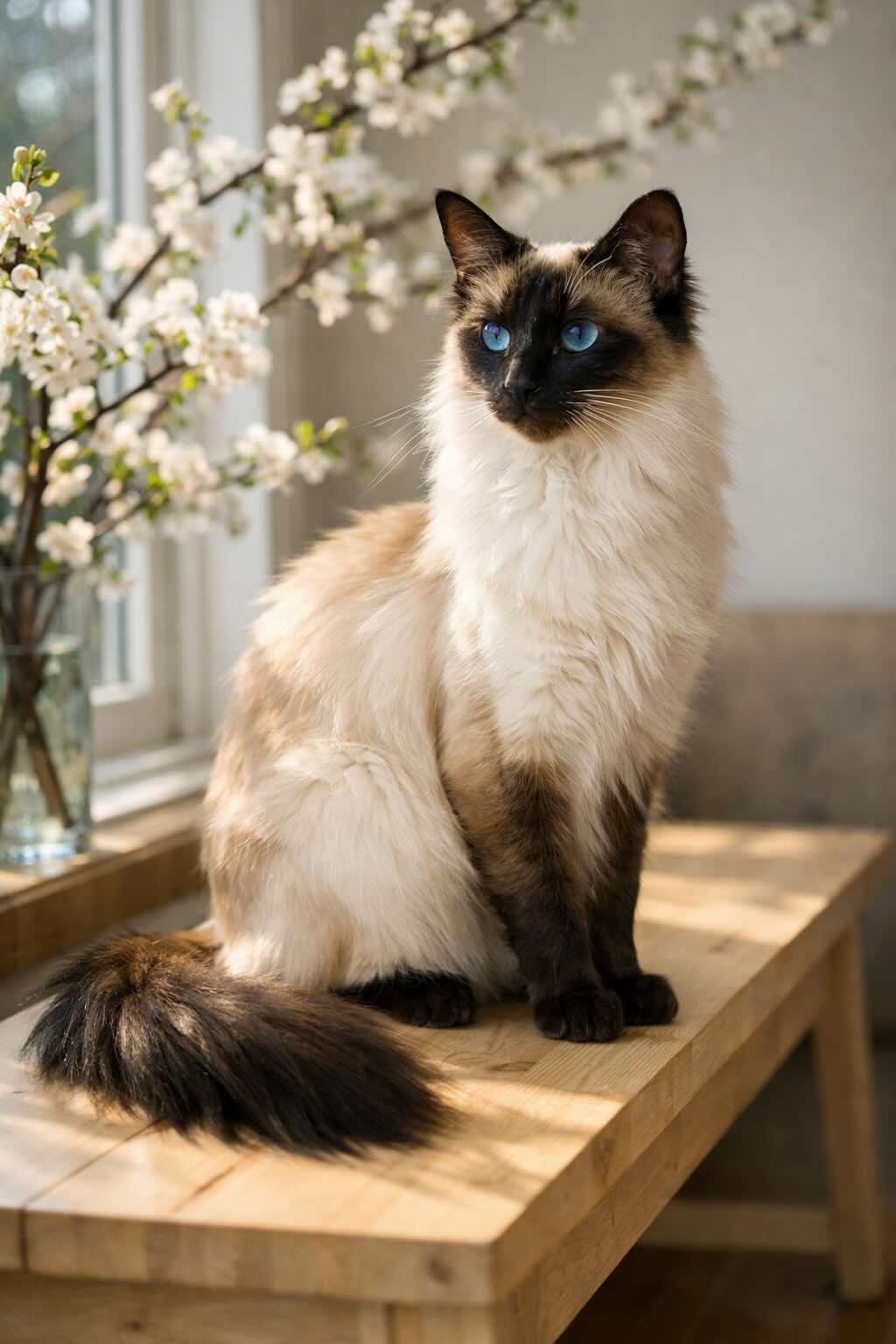 balineziyskaya-koshka-shelkovistaya-dolgozhitelnitsa-vesnoy