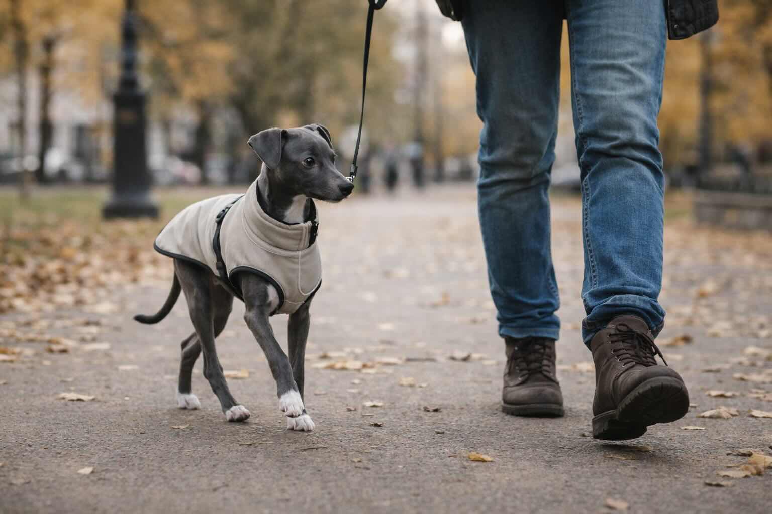 levretka-na-progulke-v-odezhde