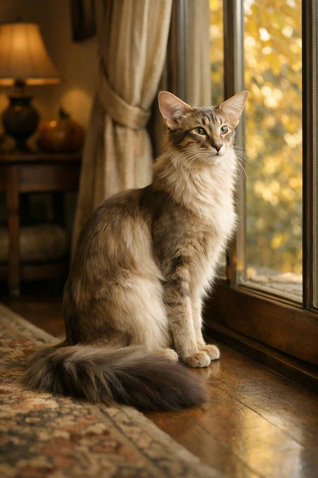 orientalnaya-dlinnosherstnaya-koshka-osenniy-portret