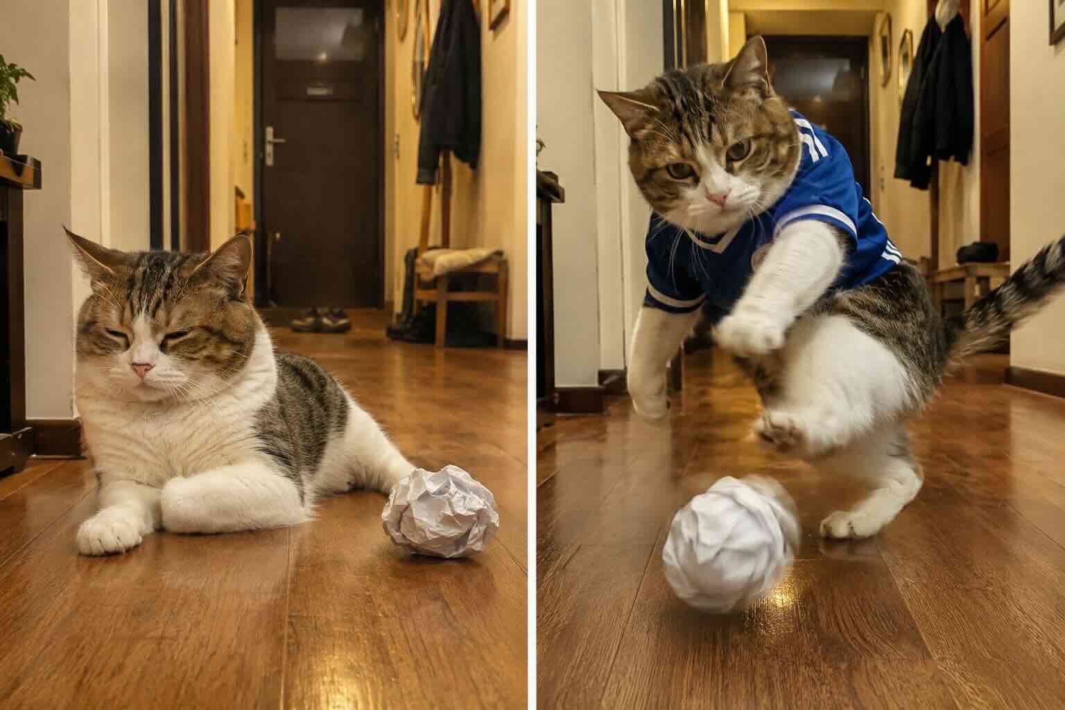 bumazhnyy-futbol-koshka-begaet-po-koridoru